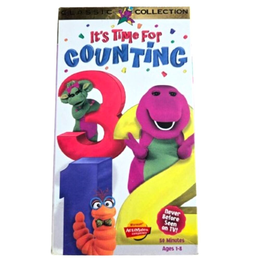 Barney: It's Time for Counting 1998 VHS Lyrick Studios Educational Kids